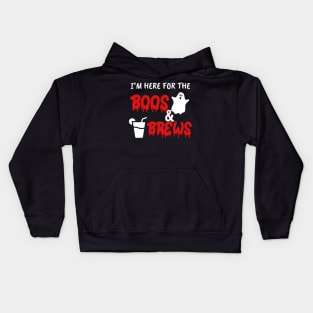 Funny gifts for halloween i'm here for the boos and brews Kids Hoodie